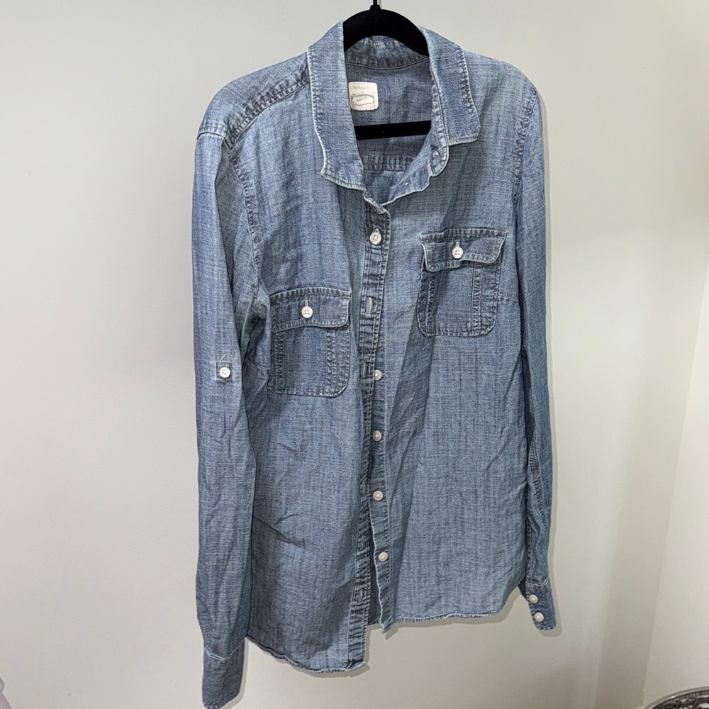 J. crew Blue Denim Button-Up Shirt